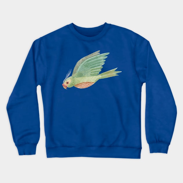 Parrot in Flight Crewneck Sweatshirt by Rebelform